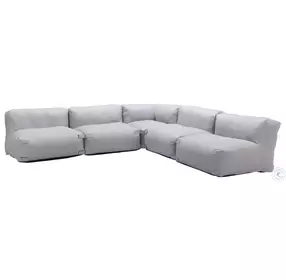 Luanda Gray Performance Fabric Outdoor Modular 5 Piece Sectional