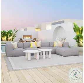 Luanda Gray Performance Fabric Outdoor Modular 5 Piece RAF Sectional