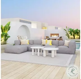 Luanda Gray Performance Fabric Outdoor Modular 5 Piece LAF Sectional