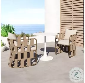 Quadrat White Performance Fabric Outdoor Dining Chair