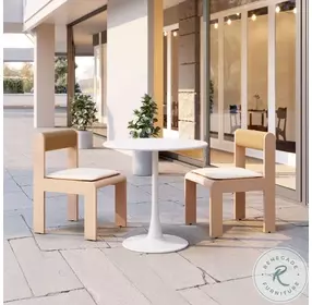 Island White Performance Fabric Outdoor Dining Chair Set Of 2