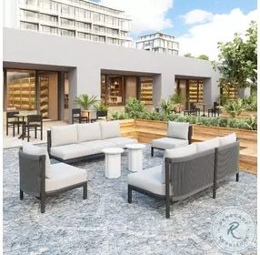 Horizon Gray Performance Fabric Outdoor Accent Chair