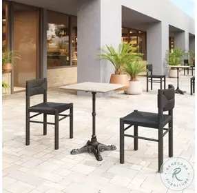 Iska Black Outdoor Dining Chair Set Of 2