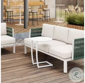 Noga White Outdoor End Table