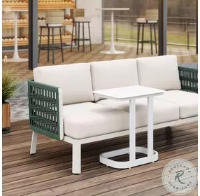 Friss White Outdoor End Table