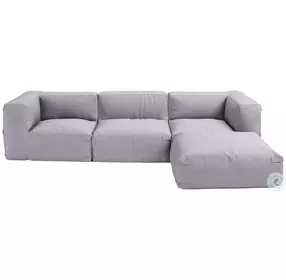 Luanda Gray Performance Fabric Outdoor Modular 4 Piece RAF Sectional