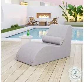 Luanda Gray Performance Fabric Outdoor Lounge Chair