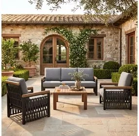 Naru Gray Upholstered Outdoor Accent Chair
