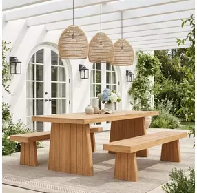 Nimone Natural Outdoor Dining Bench
