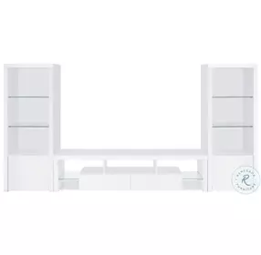 Jude White High Gloss 3 Piece 71" Entertainment Centers