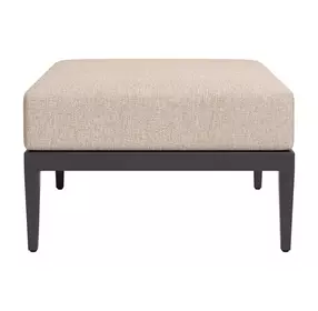 Foret Beige Upholstered Outdoor Square Ottoman