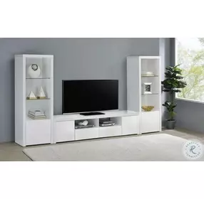 Jude High Gloss White 79" TV Stand