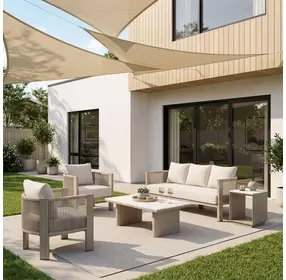Sunlit Gray Outdoor 59" Springs Sofa