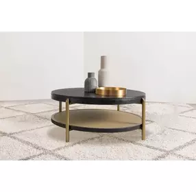 Arini Black and Aged Brass Round Coffee Table