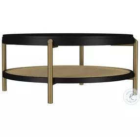 Arini Black and Aged Brass Round Occasional Table Set