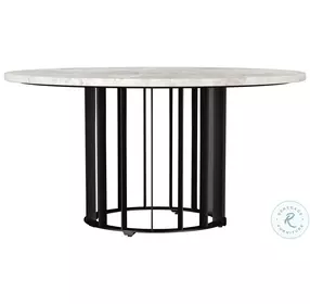 Haven Black and White Marble Top Round Occasional Table Set