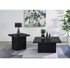 Devar Black Square Coffee Table