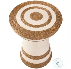 Jayce Natural And White Jute Accent Table