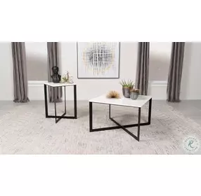 Tobin White And Black End Table