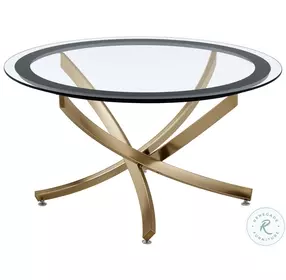 Brooke Rose Brass And Glass Top Round Occasional Table Set