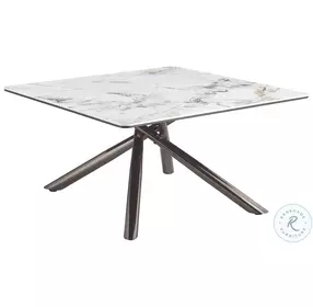 Carvell Mirage White Sintered Stone Square Occasional Table Set