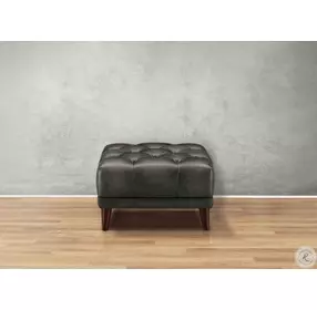 Trix Ash Leather Upholstered Rectangular Ottoman