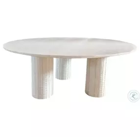 Astoria White Round Genuine Marble Occasional Table Set