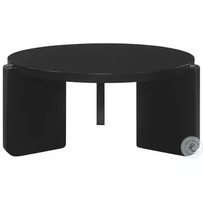 Cordova Black Solid Wood Round Occasional Table Set