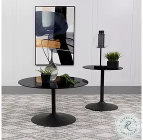 Ganso Black Metal Round Cocktail Table
