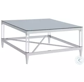 Lindley Acrylic And Temperred Mirror Top Chrome Square Occasional Table Set