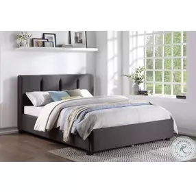 Aitana Graphite King Upholstered Platform Bed
