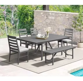 Navarro Outdoor Dining Mocha Outdoor 86" Rectangular Dining Table