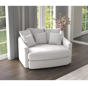 Matty White 57" Cuddle Chaise