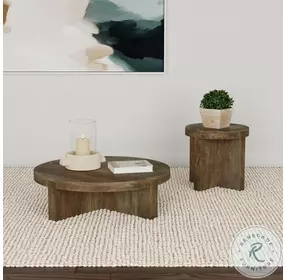 Kinkaid Brown Round End Table