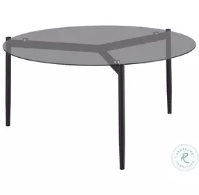 Rosalie Gray And Smoked Glass Top Round Occasional Table Set
