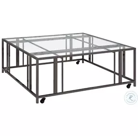 Adri Black Nickel Square Occasional Table Set