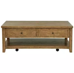 Payne Distressed Brown Rectangular Lift Top Occassional Table Set