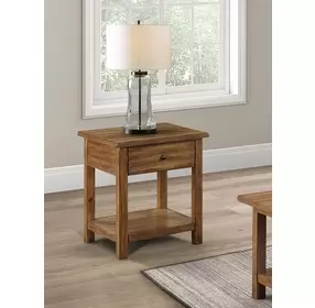 Payne Distressed Brown 1 Drawer End Table