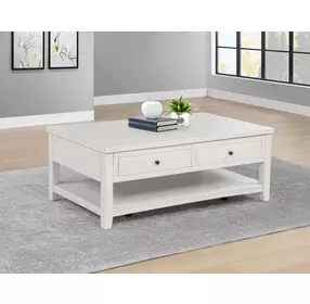 Payne Distressed White Rectangular Lift Top Coffee Table