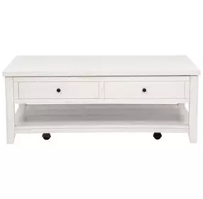 Payne Distressed White Rectangular Lift Top Occassional Table Set