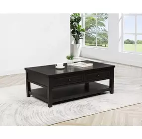 Concord Distressed Java 2 Drawer Rectangular Coffee Table