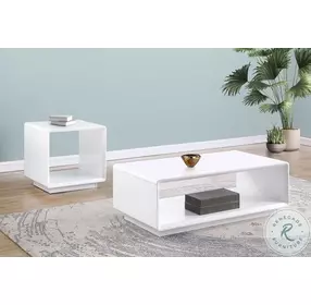 Paseo White High Gloss Square End Table