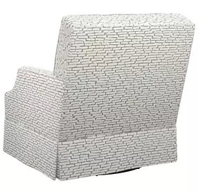 Courtney White Upholstered Swivel Chair with Pillow