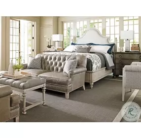 Oyster Bay Ivory And Oyster Arbor Hills California King Upholstered Panel Bed