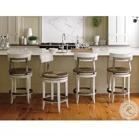 Oyster Bay Ivory Merrick Swivel Counter Height Stool