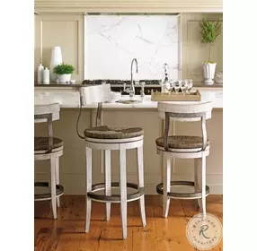 Oyster Bay Ivory Merrick Swivel Bar Stool