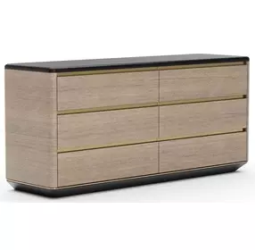 Madera Chocolate Koto Matte and Modern Walnut 6 Drawer Dresser