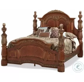 Seville Royale Classic Chestnut Grande Marble Low Poster Bedroom Set