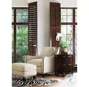 Royal Kahala Dark Coffee Pacific Campaign Accent Table