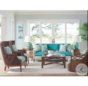 Bali Hai Aged Chestnut Brown Hibiscus Round Accent Table